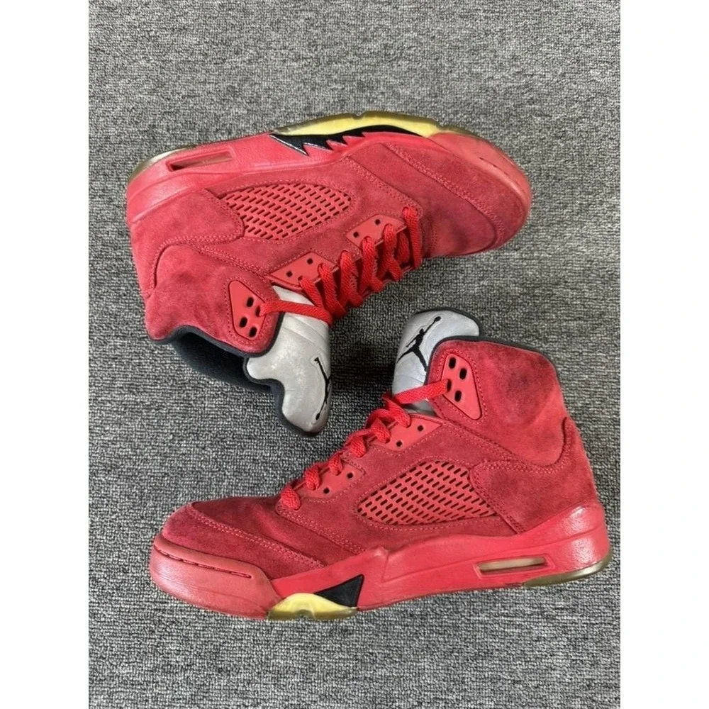 Jordan Air‎ Jordan 5 Retro Red Suede Shoes Mens 9 Basketball Sneakers 136027-602